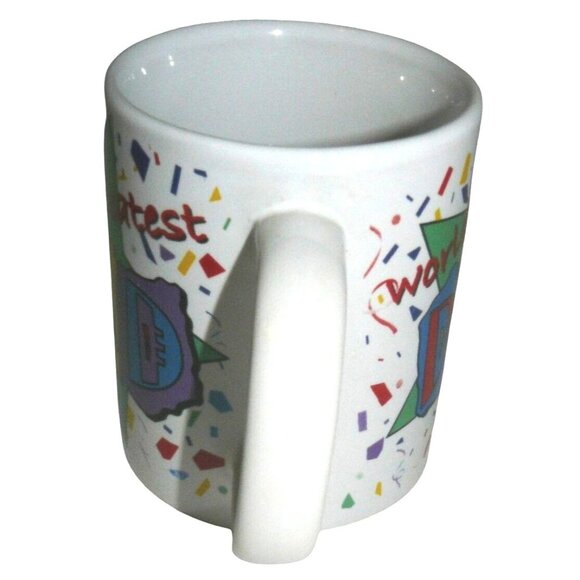 Worlds Greatest Dad Ceramic Coffee Tea Mug Cup Colorful Confetti Design - Picture 2 of 4